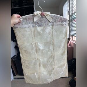 Elegant Cream Lace Hanging Organizer